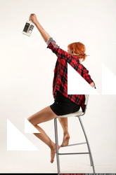 Woman Adult Athletic White Daily activities Sitting poses Casual