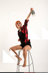 Woman Adult Athletic White Daily activities Sitting poses Casual