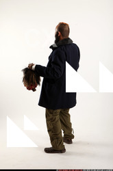 Man Adult Athletic White Fighting with sword Standing poses Coat