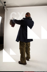 Man Adult Athletic White Fighting with sword Standing poses Coat