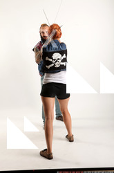 Man & Woman Adult Athletic White Fighting with sword Standing poses Casual