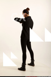 Woman Young Athletic White Fighting with gun Standing poses Business