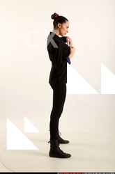 Woman Young Athletic White Fighting with gun Standing poses Business