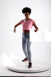 Woman Adult Athletic Black Fighting with sword Standing poses Casual