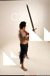 Man Old Average White Fighting with sword Standing poses Army