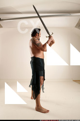 Man Old Average White Fighting with sword Standing poses Army