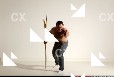 Man Adult Muscular White Magic Moving poses Pants