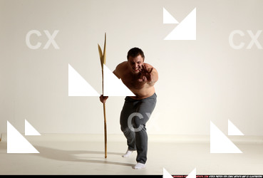 Man Adult Muscular White Magic Moving poses Pants