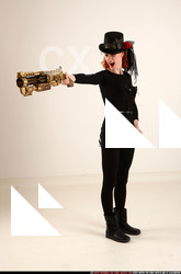 Woman Adult Athletic White Fighting with gun Standing poses Casual