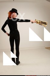 Woman Adult Athletic White Fighting with gun Standing poses Casual