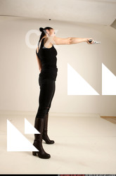 Woman Adult Athletic White Fighting with gun Standing poses Casual