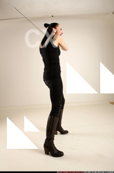 Woman Adult Athletic White Fighting with sword Standing poses Casual