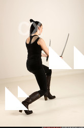 Woman Adult Athletic White Fighting with sword Standing poses Casual