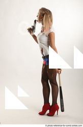 Woman Adult Average White Fighting without gun Standing poses Coat