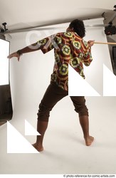 Man Adult Average Black Throwing Moving poses Casual