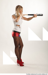 Woman Adult Average White Fighting without gun Standing poses Casual