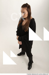 Woman Adult Average White Neutral Standing poses Coat