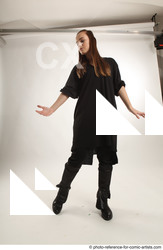 Woman Adult Average White Neutral Standing poses Coat