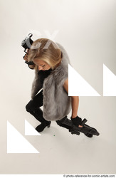 Woman Adult Average White Fighting without gun Standing poses Coat