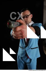 Man Adult Muscular White Fighting with gun Standing poses Business