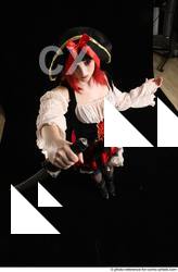 Woman Adult Average White Fighting with knife Standing poses Casual