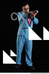 Man Adult Muscular White Fighting with gun Standing poses Business