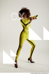 Woman Adult Average Black Fighting with sword Standing poses Casual