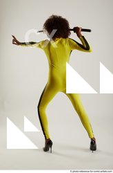 Woman Adult Average Black Fighting with sword Standing poses Casual