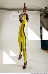 Woman Adult Average Black Fighting with sword Standing poses Casual