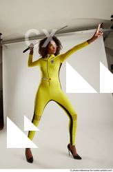 Woman Adult Average Black Fighting with sword Standing poses Casual