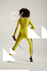 Woman Adult Average Black Fighting with sword Standing poses Casual