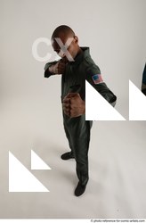 Man Adult Average Black Fighting without gun Standing poses Casual