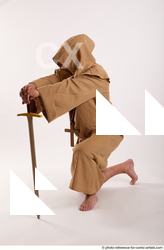 Man Adult Chubby White Neutral Kneeling poses Coat