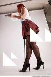 Woman Adult Average White Fighting without gun Standing poses Casual