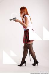 Woman Adult Average White Fighting without gun Standing poses Casual