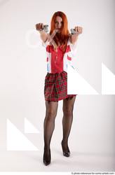 Woman Adult Average White Fighting with gun Standing poses Casual