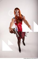 Woman Adult Average White Fighting with gun Standing poses Casual