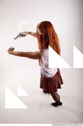 Woman Adult Average White Fighting with gun Standing poses Casual
