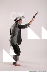 Man Adult Average White Fighting without gun Standing poses Coat