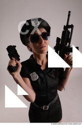 Woman Adult Average White Fighting without gun Standing poses Casual