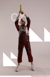 Woman Young Athletic White Fighting with gun Standing poses Army