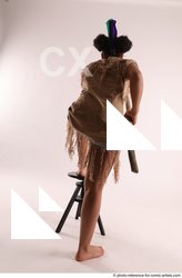 Woman Young Average Black Fighting with spear Standing poses Casual