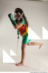 Man Young Average White Fighting with sword Standing poses Casual