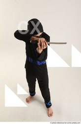 Man Young Athletic White Fighting with knife Standing poses Casual