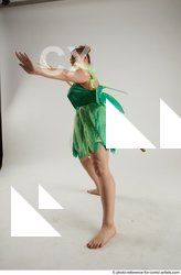 Woman Adult Average White Fighting with spear Standing poses Casual