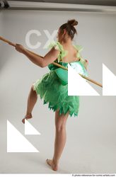 Woman Adult Average White Fighting with spear Standing poses Casual