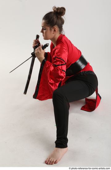 Woman Adult Chubby White Daily activities Kneeling poses Casual