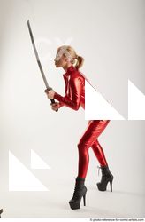 Woman Adult Athletic White Fighting with sword Standing poses Casual