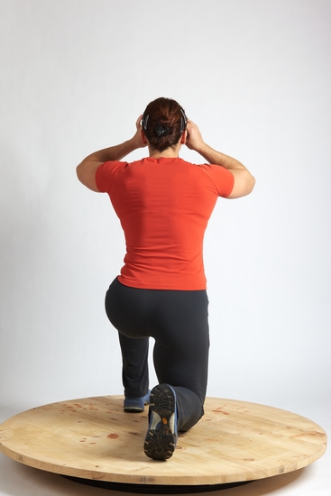 Woman Adult Average White Neutral Kneeling poses Casual