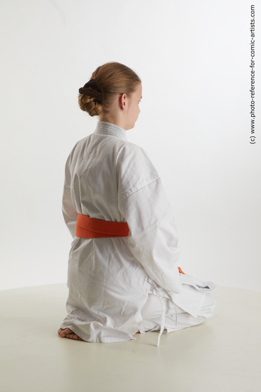 Woman Young Average White Kneeling poses Sportswear